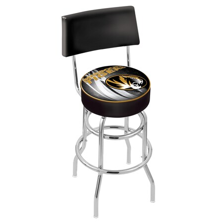 Holland Bar Stool Co 25" Chrome 2-Ring Missouri Swivel Bar Stool, Back L7C425Mizzou-D2